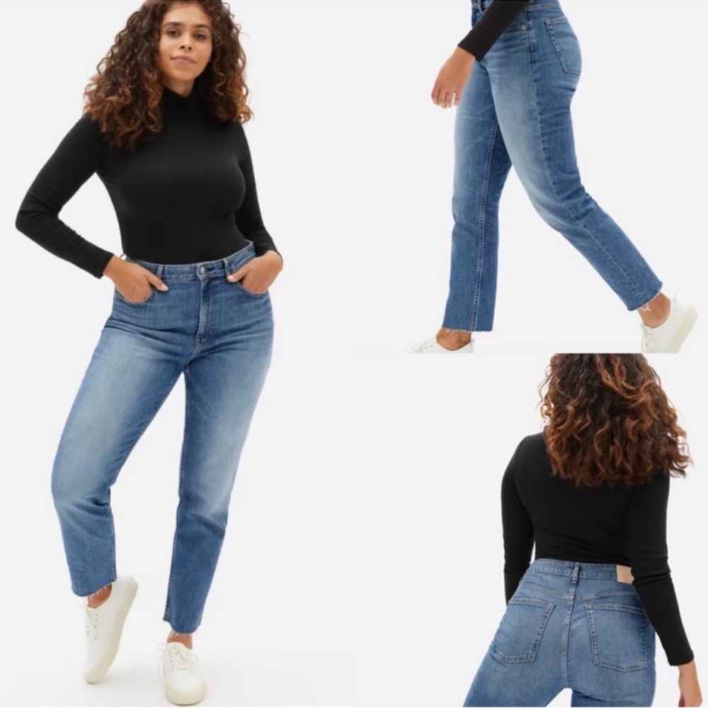 Everlane The Curvy Cheeky Jeans Crop Raw Hem Size 29